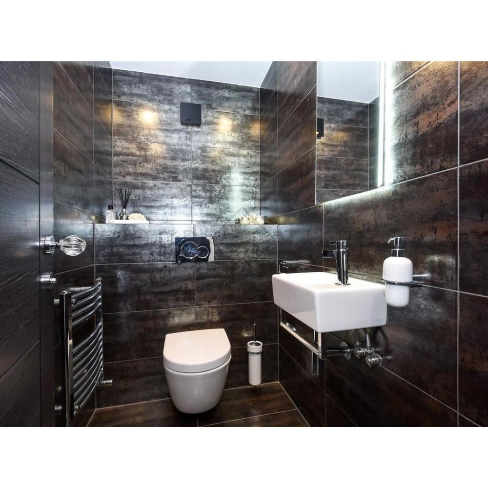 CUT TILE SAMPLE Furnace Metallic Black/Silver