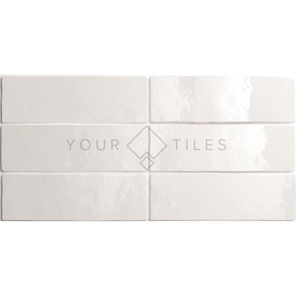 FULL TILE SAMPLE Zellige Brick White Moroccan Handmade Style 6.5cm x 20cm