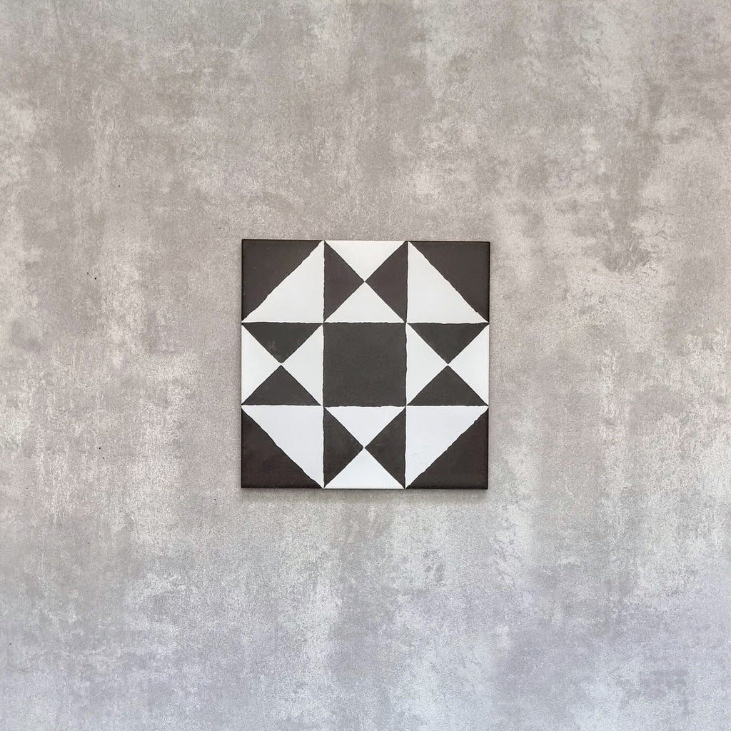 Richmond Decor Black Manor Victorian Style Tiles 20cm x 20cm