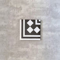 FULL TILE SAMPLE Richmond Manor White / Black CORNER 20cm x 20cm