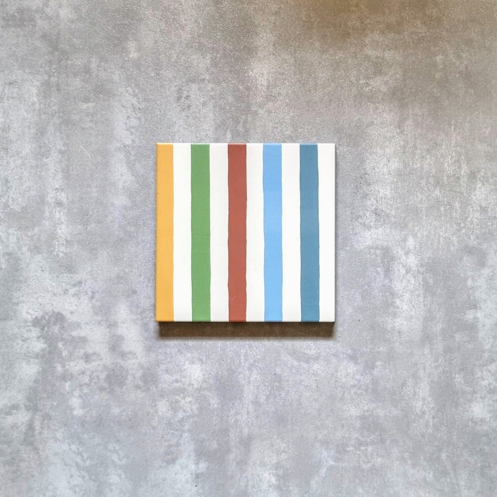 Pinstripes Rainbow Tile Indoor & Outdoor Tiles 20cm x 20cm