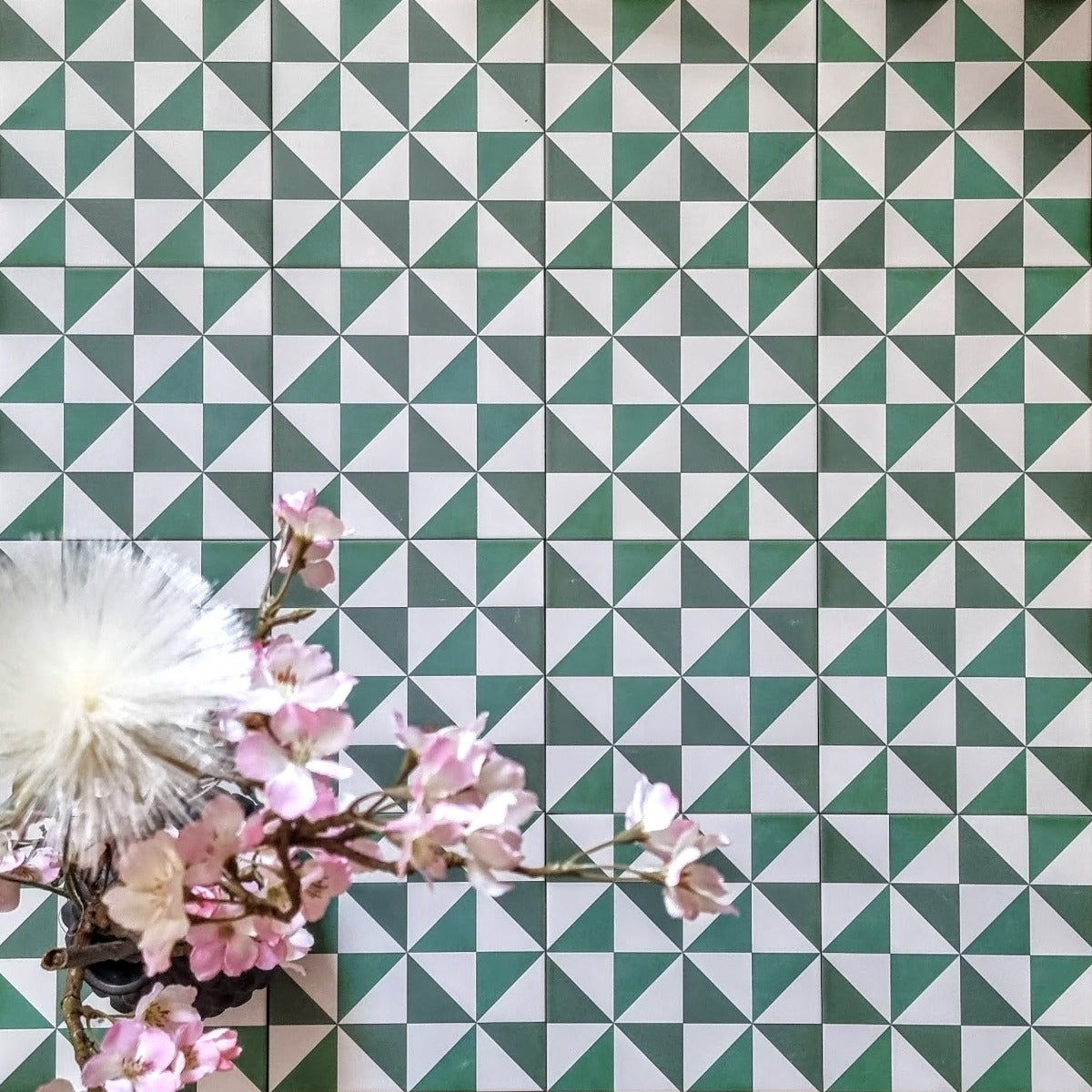 Harlequin Green Diamond Tiles 20cm x 20cm