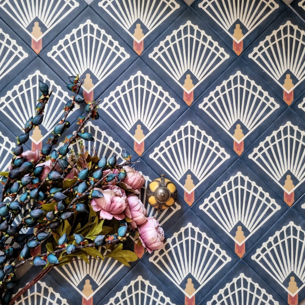 Marseilles Navy Moroccan Tiles 20cm x 20cm