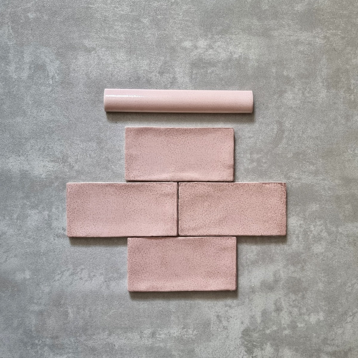 Dordogne Pink Dust Rustic Gloss Wall Tiles 7.5 X 15cm