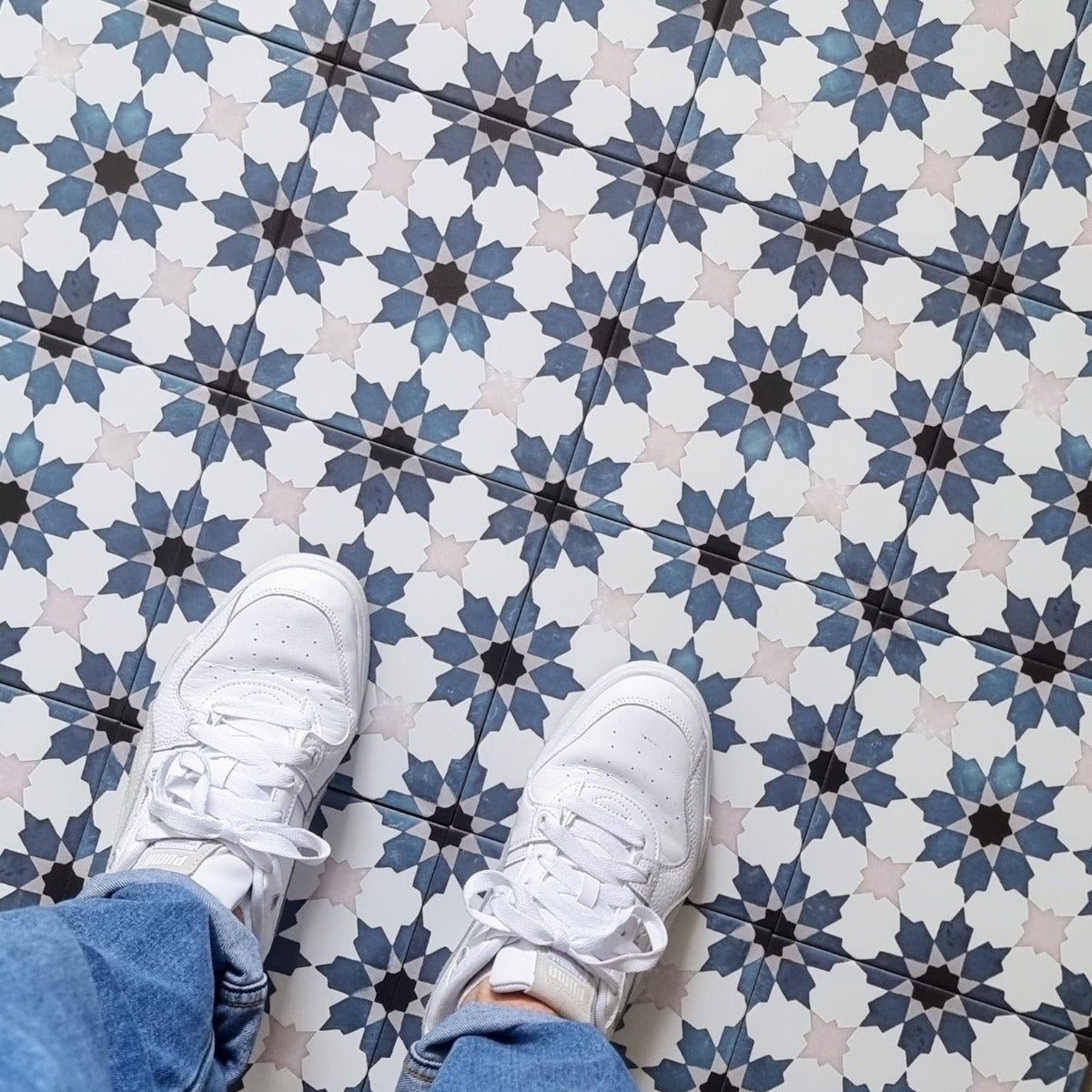 Madeira River Blue Moroccan Tiles Wall & Floor Tiles 20cm x 20cm