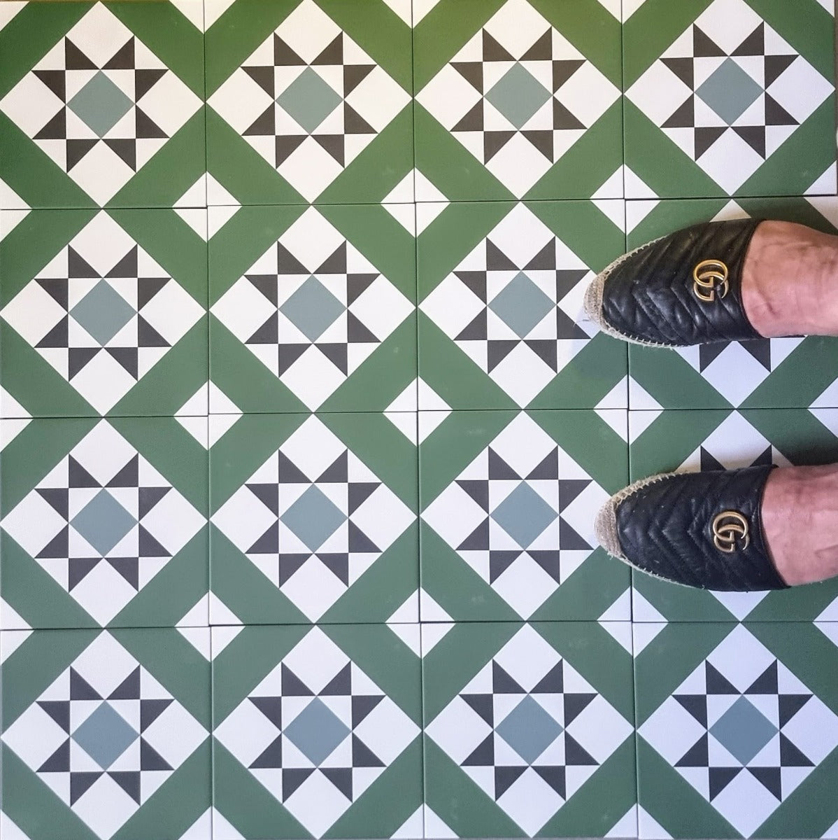 Cambridge Green Victorian Anti Slip Porcelain Wall Floor Tiles