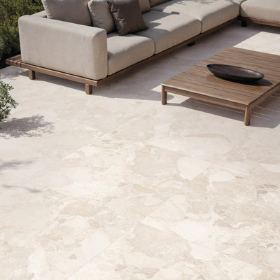 Riad Avorio Terrazzo 20mm thick | Outdoor Stone Tile Slabs | 100cm x 100cm