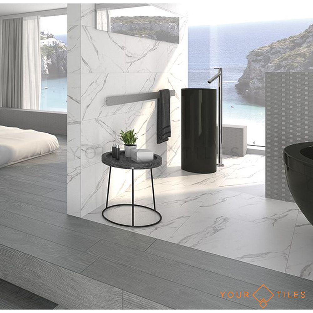 CUT TILE SAMPLE Snow Marble Matt Effect