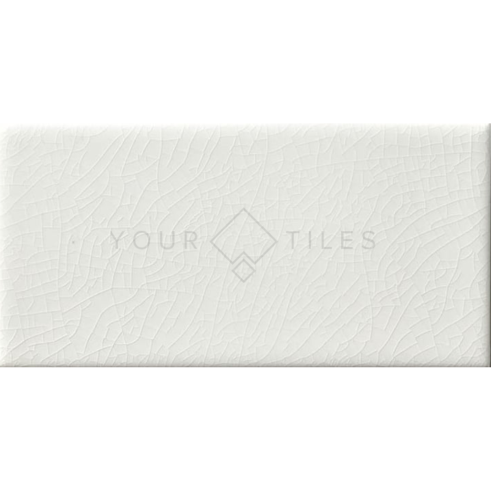 FULL TILE SAMPLE Pimlico White Crackle Tile 7.5 x 15cm