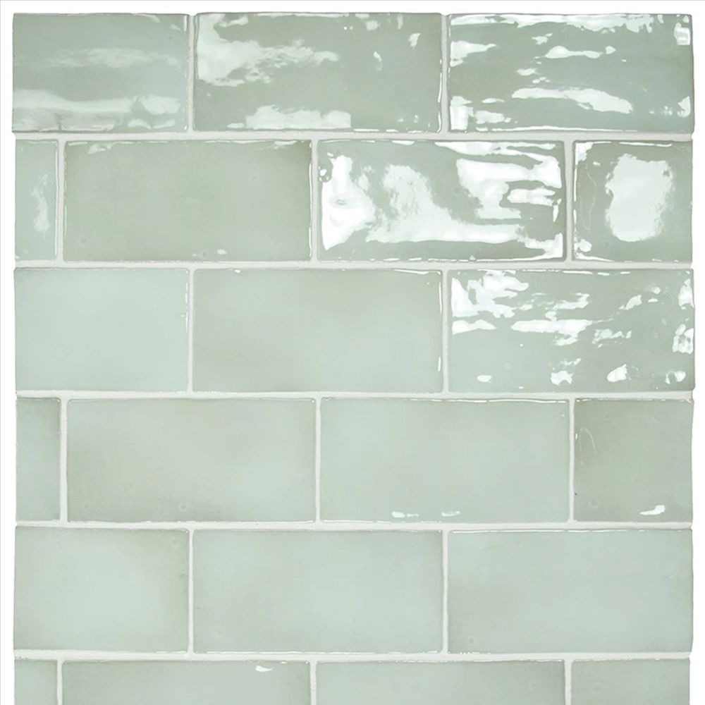 Liberty Mint Green Rustic Effect Gloss Wall Tiles 7.5cm x 15cm