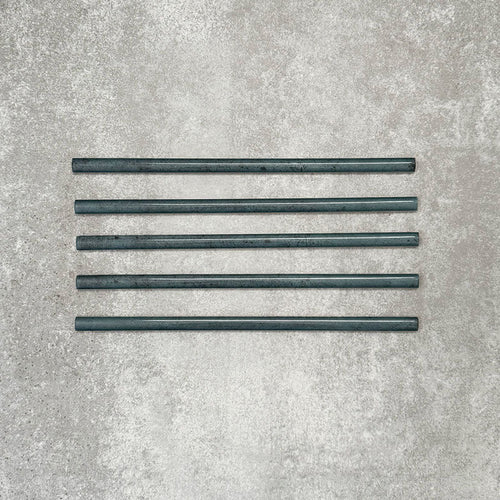 Allegra Blue Gloss pencil bullnose border ceramic tiles in a 1.2 × 30cm format, shown as a set to highlight the rich blue tones, glossy finish, smooth rounded edges and subtle handmade-style variation for decorative borders and trims.