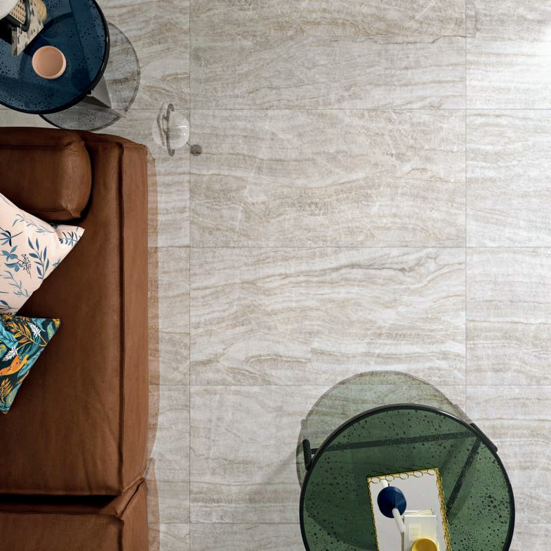 CUT TILE SAMPLE Taj Mahal *Polished* Marble style | Porcelain Wall & Floor Tiles | 60cm x 120cm