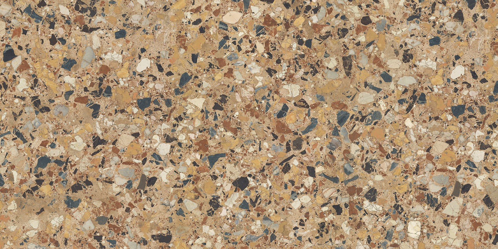 Stuzzi Amber Classical Terrazzo Style 4d Brushed Finish Tiles 60cm x 120cm CUT TILE SAMPLE