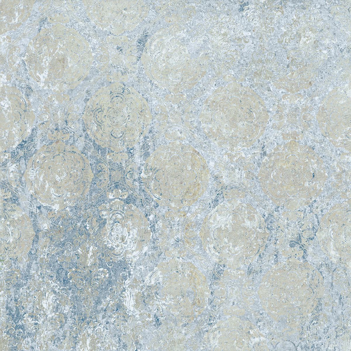 CUT TILE SAMPLE Boho Ocean Blue Patterned Outdoor 60cm x 60cm