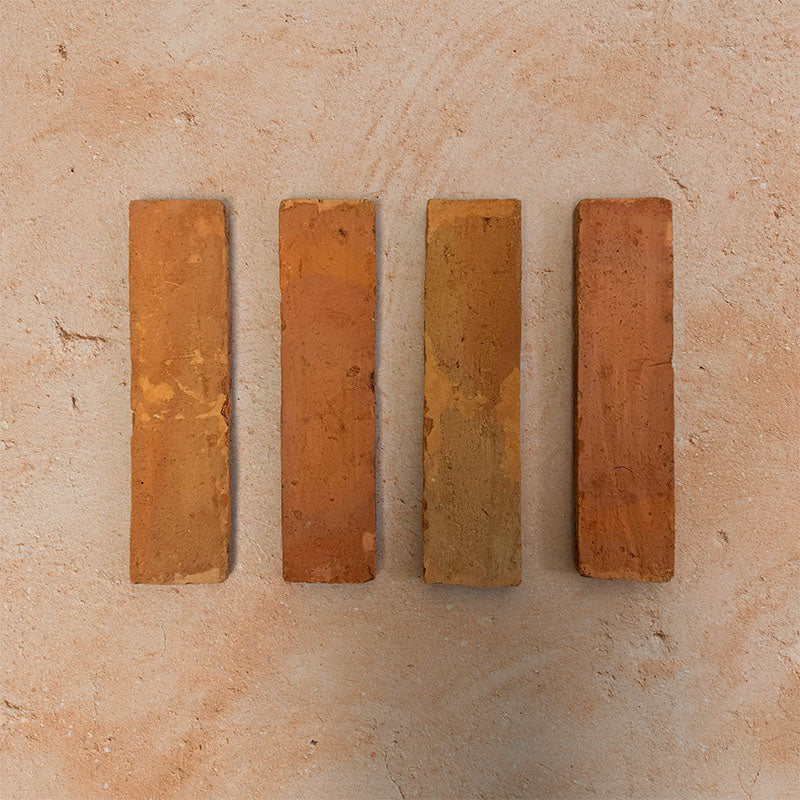 Umbrian Handmade | Terracotta | Brick Tiles |  7.5cm x 30cm | Wall and Floor Tiles FULL TILE SAMPLE