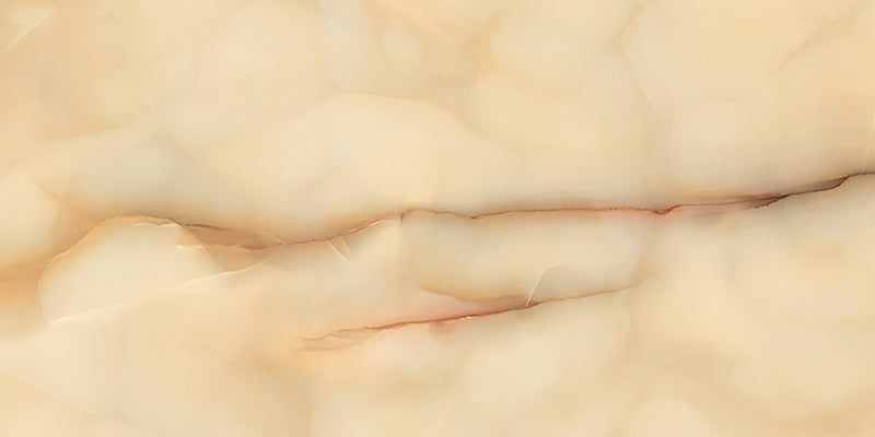 Close-up of Anastasia Miele Onyx Matt 60 × 120cm stone effect tile, featuring warm honey and cream tones with soft flowing veining, creating a natural, layered appearance with a smooth matt finish.