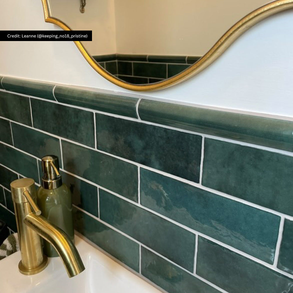 Zellige Royal Green Brick | Moroccan Style | 6.5cm x 20cm