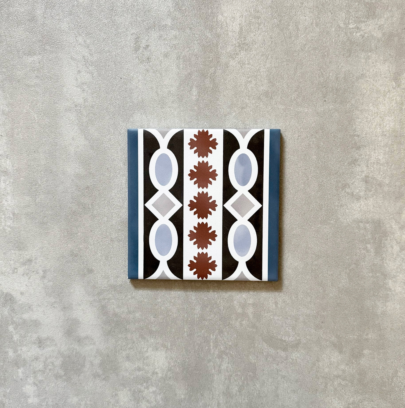 FULL TILE SAMPLE Imperial Victorian Blue Mini Tiles | Border Tile | 15cm x 15cm