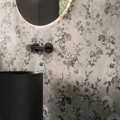 Kiln Light Roses Decor Metallic Wall and floor Tiles 60cm x 120cm