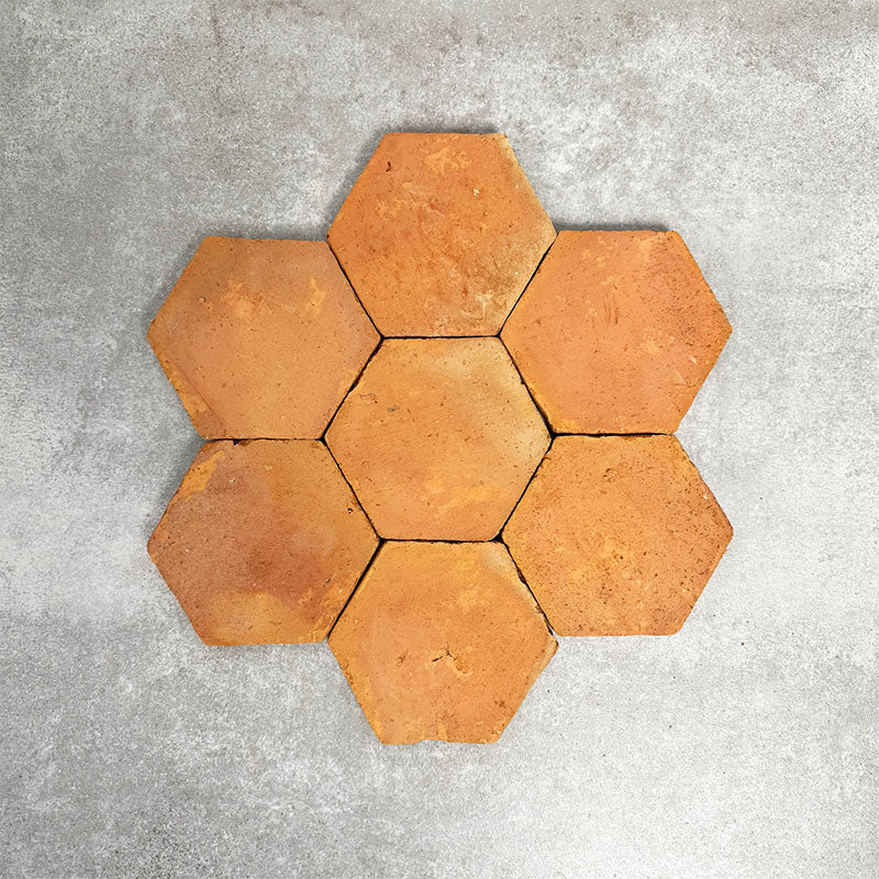 Umbrian Handmade | Terracotta | Hexagon Tiles |  15cm x 17.5cm | Wall and Floor Tiles