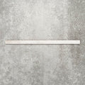 Foundry Chalk White 1.5x30cm gloss pencil bullnose border tile featuring a handcrafted-style finish with soft tonal variation, designed for decorative edging and refined finishing details in contemporary wall tile installations.