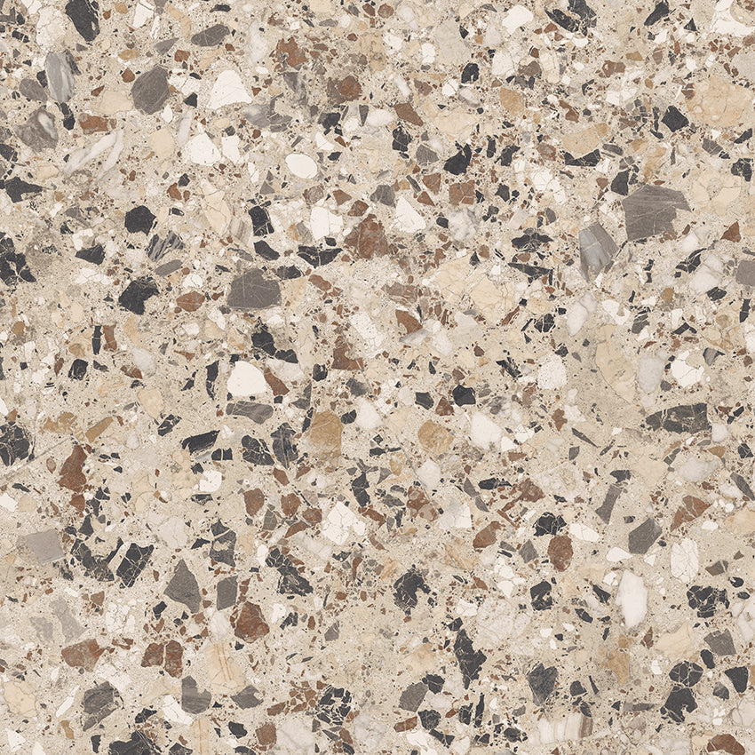 Stuzzi Dolmia Classical Terrazzo Style 4d Brushed Finish Tiles 60cm x 60cm CUT TILE SAMPLE