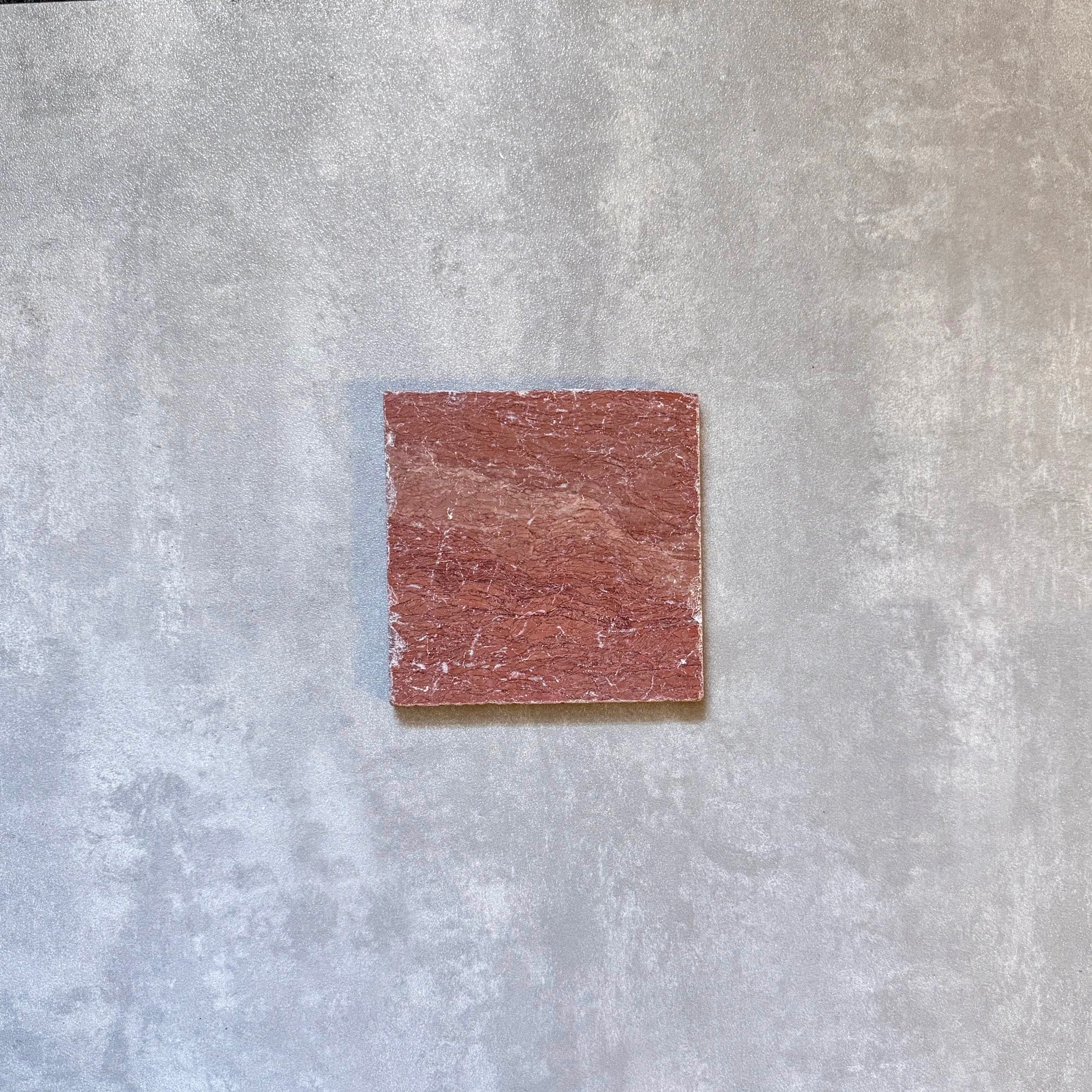 FULL TILE SAMPLE | Fayrouz Tumbled Rosso Marble | 15.2cm x 15.2cm