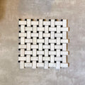 CUT MOSIAC SAMPLE | Fayrouz Honed Black & White Marble Mosaic | 32.5cm x 32.5 cm