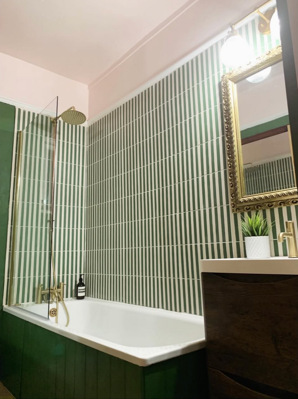 Pinstripes Green Tile Indoor & Outdoor Tiles 20cm x 20cm
