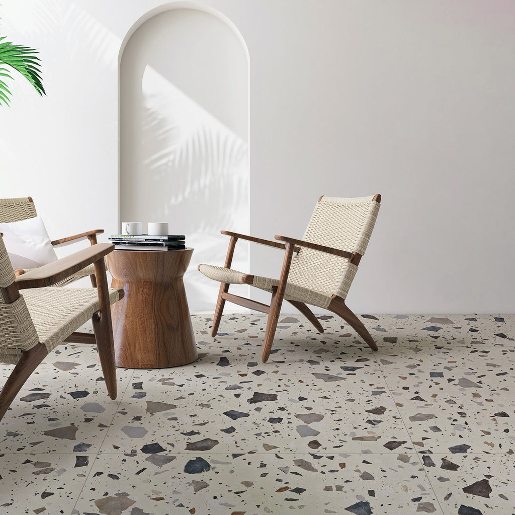 Lakestone Terrazzo Ivory | 2cm Outdoor Porcelain Tile Slabs | 50cm x 100cm