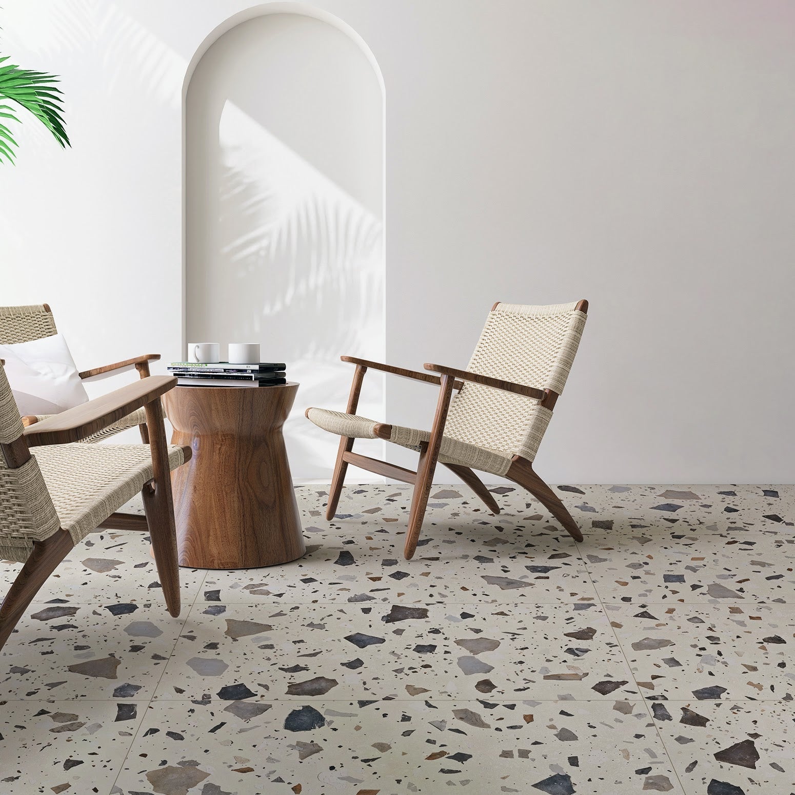 Lakestone Terrazzo Ivory | 2cm Outdoor Porcelain Tile Slabs | 50cm x 100cm