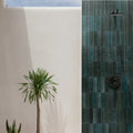 Levent Tiles Blue Fluted Gloss Decor Porcelain Tiles 6cm x 24cm