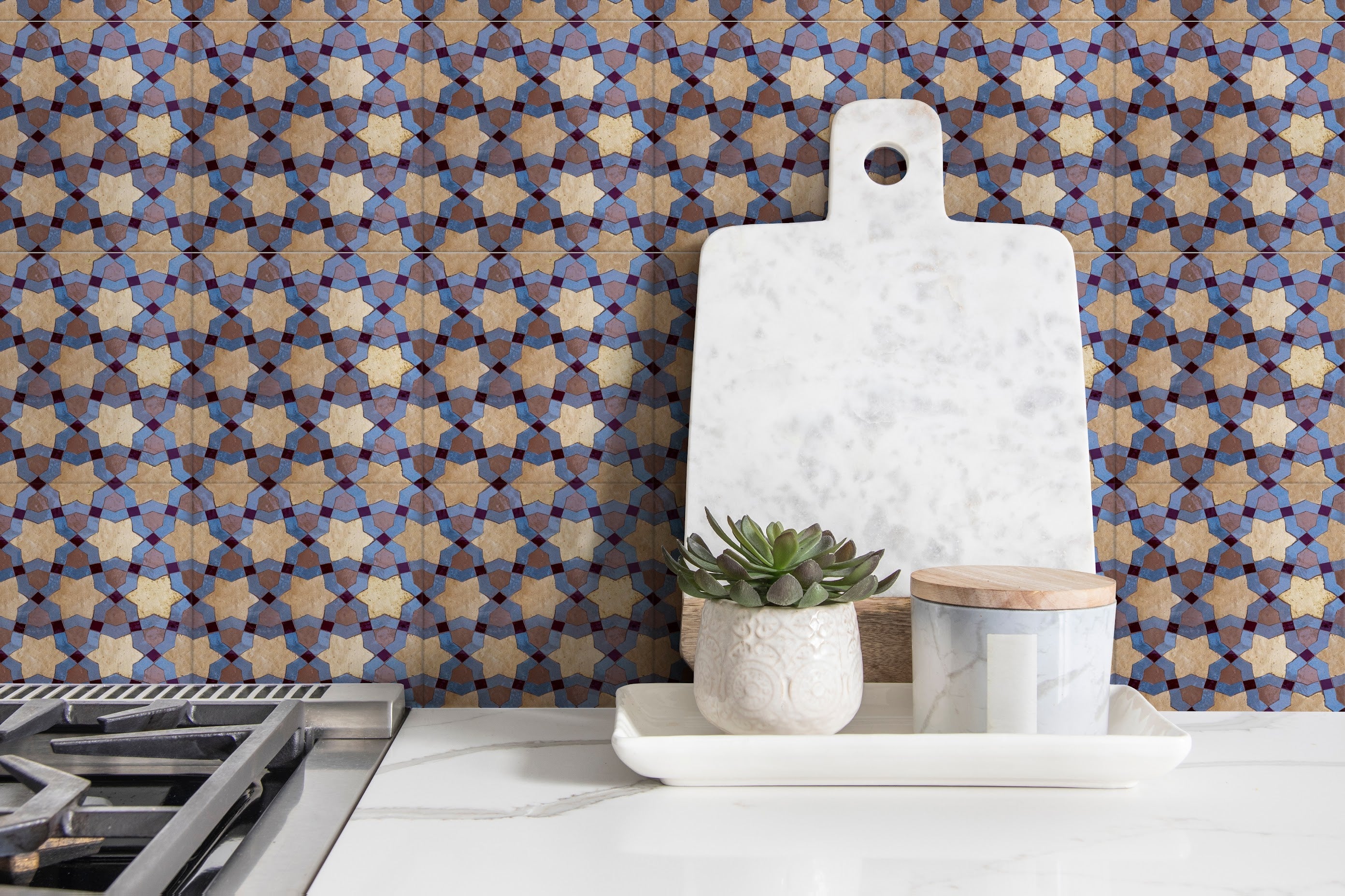Persia Melik MINI Tile Blue & Gold 15cm x 15cm