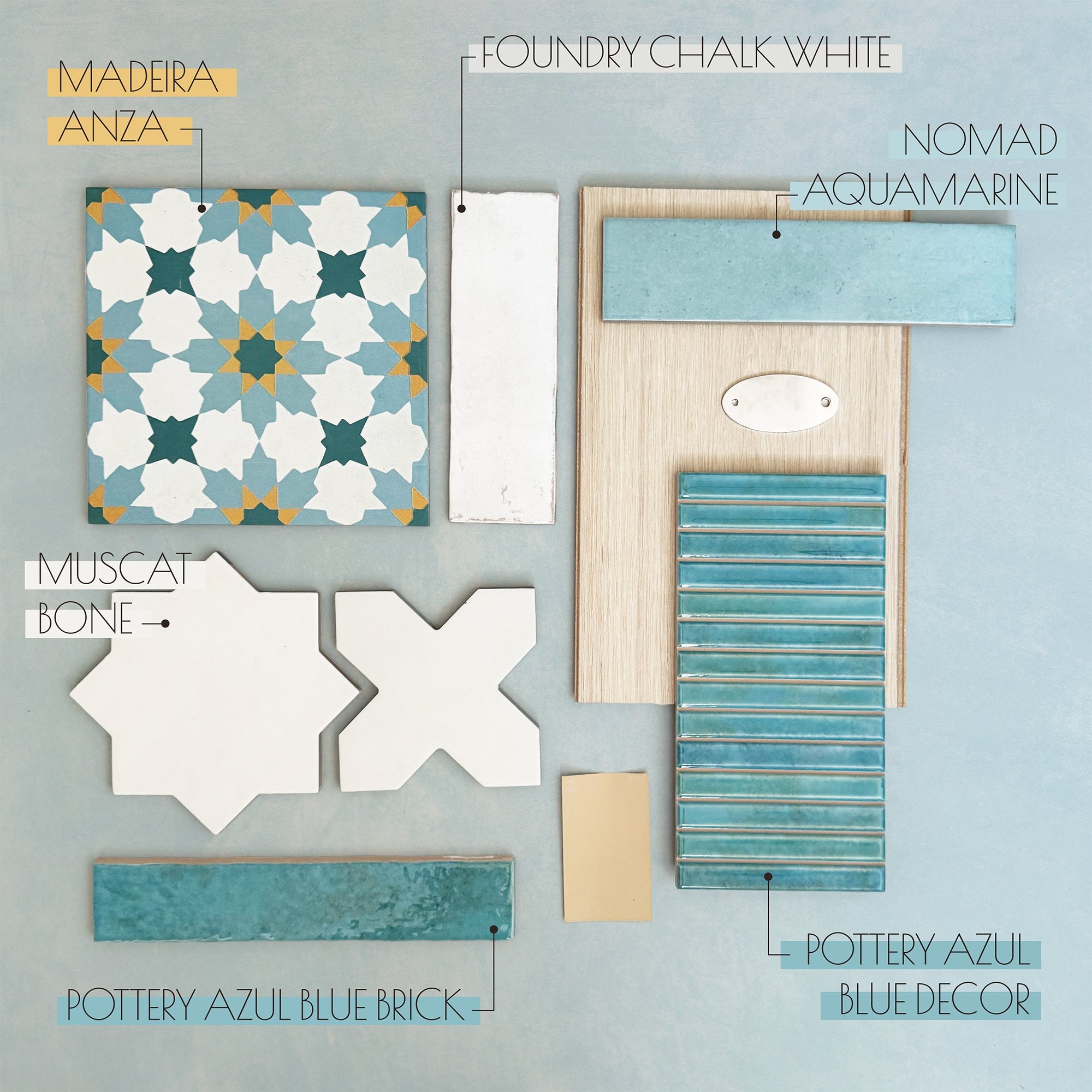 Pottery Decor Tile | Azul Blue | Wall Tile | 12.5cm x 25cm