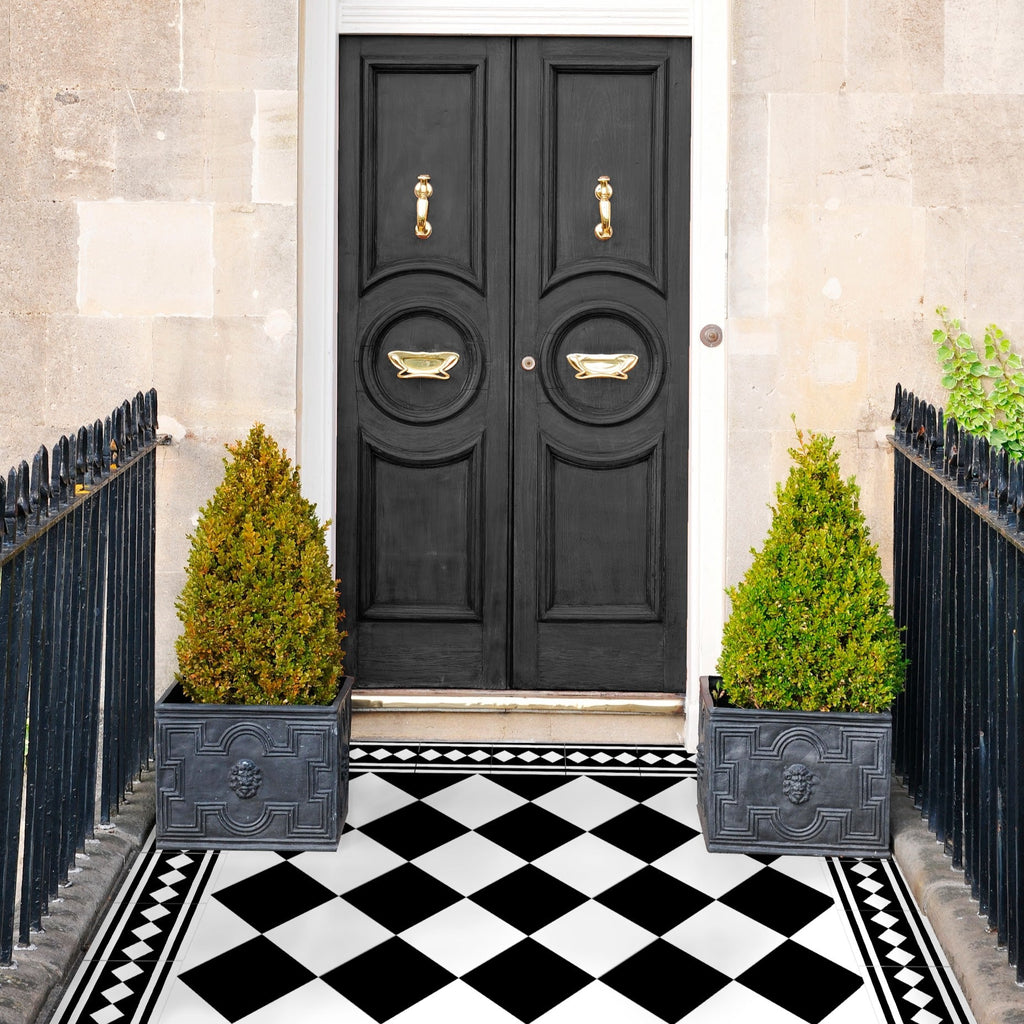 Manor Plain Black Base Tile 20cm x 20cm