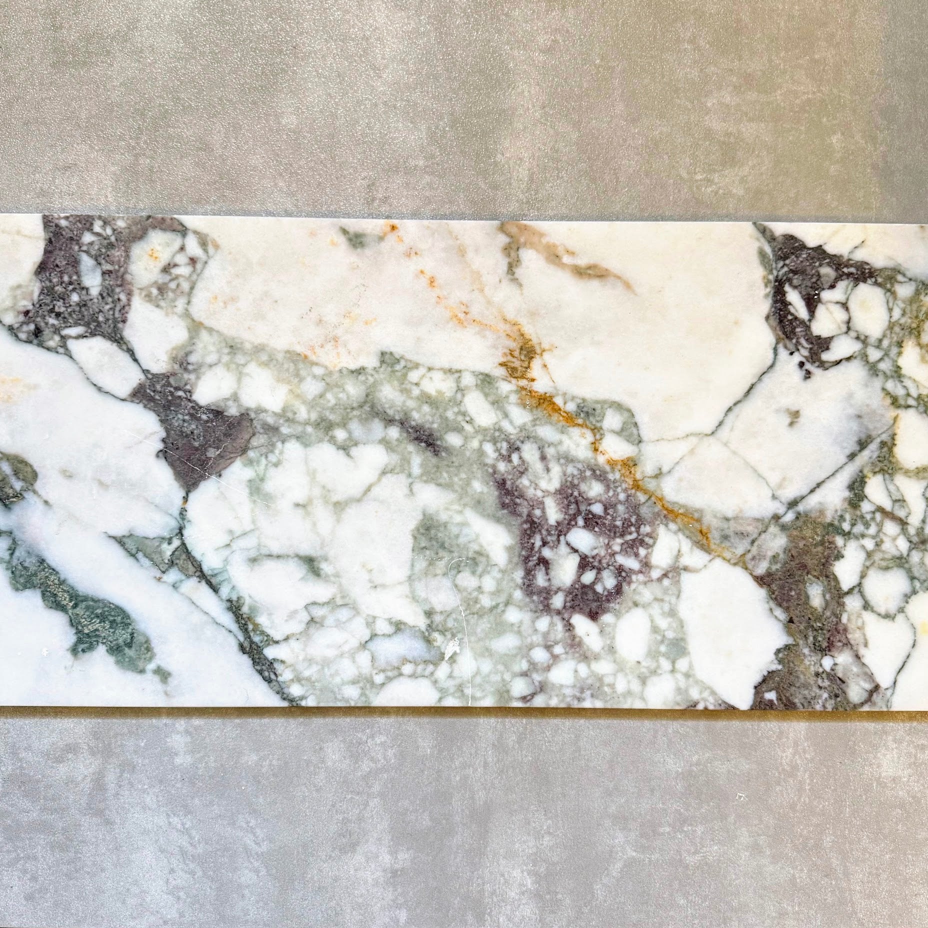 CUT TILE SAMPLE | Fayrouz Honed Picasso Marble | 30.5cm x 61cm