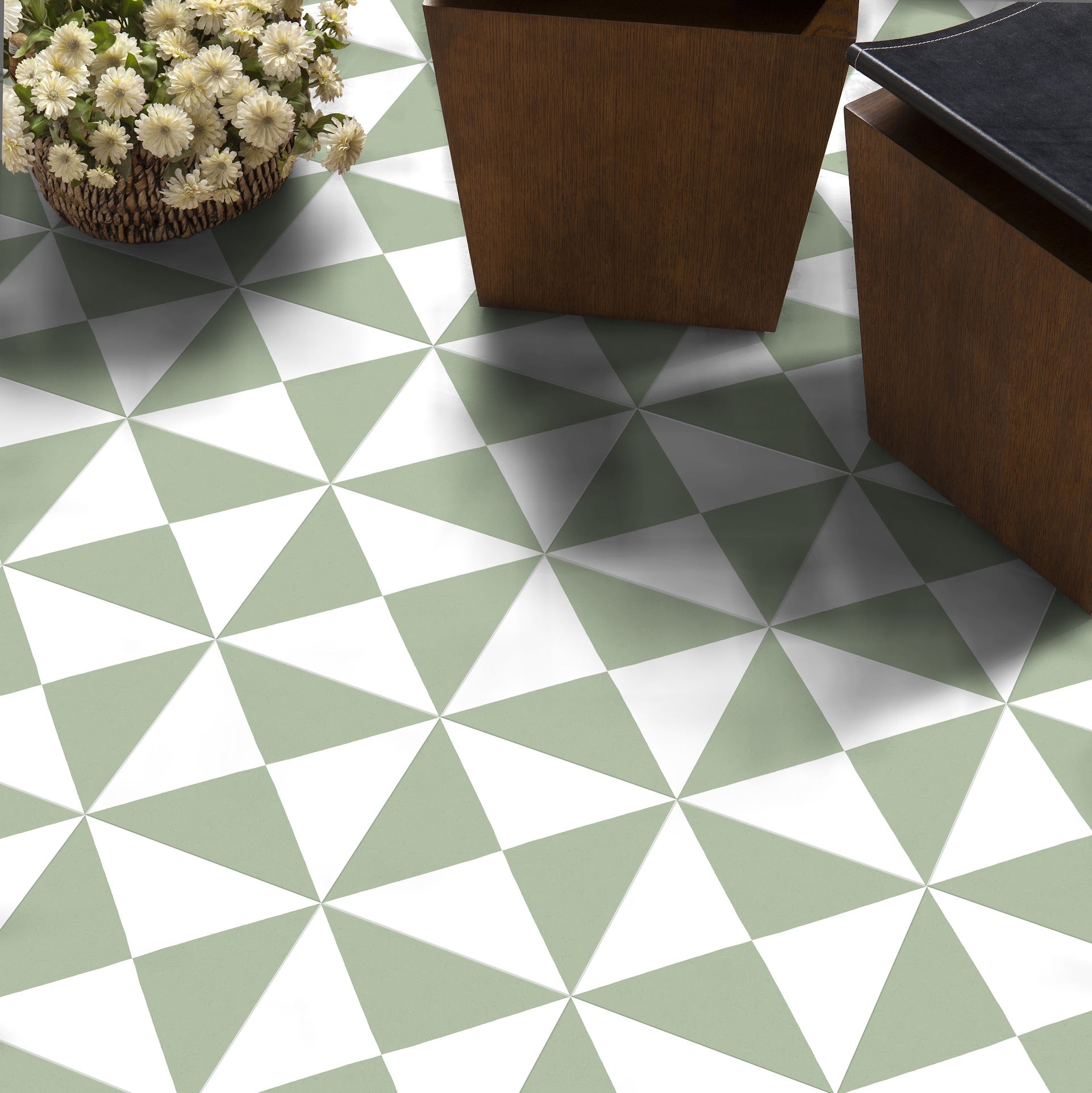 FULL TILE SAMPLE Harlequin Quarter Sage 20cm x 20cm