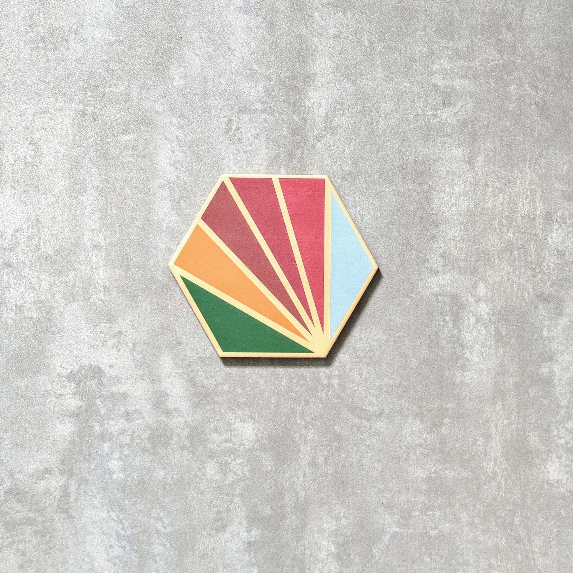 FULL TILE SAMPLE Rainbow Gold Colours Hexagon Tiles