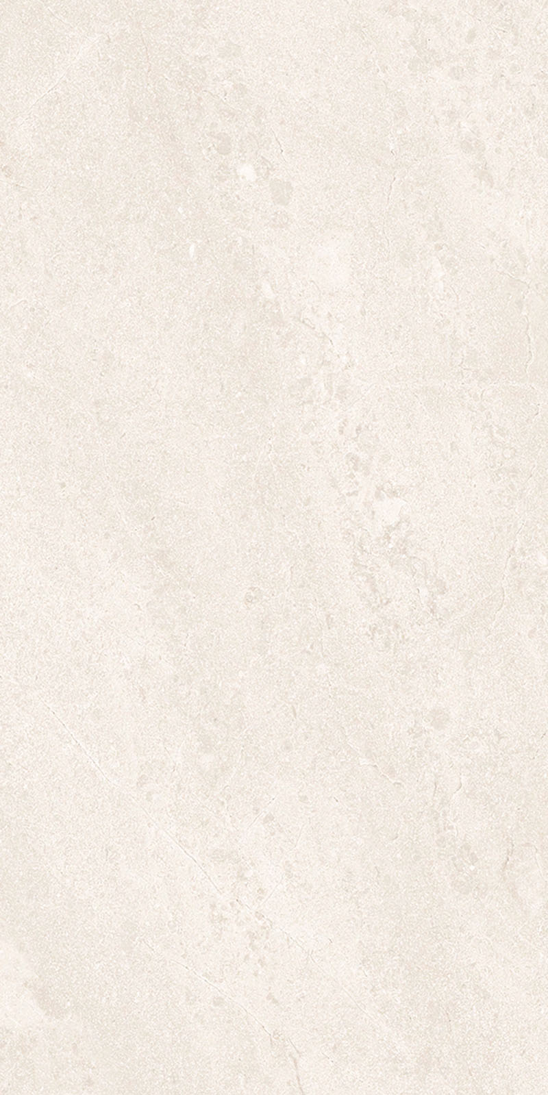 Close-up of Riad Blanco Neutra Stone 30x60cm stone-effect wall and floor tile, featuring soft cream and ivory tones with delicate natural stone-inspired veining and a subtle, elegant textured finish.