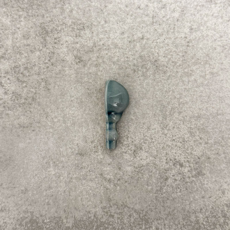 Pimlico River Blue external corner tile with a crackle glaze finish, featuring rich blue tones and a shaped ceramic profile designed to neatly finish and protect external wall tile edges.