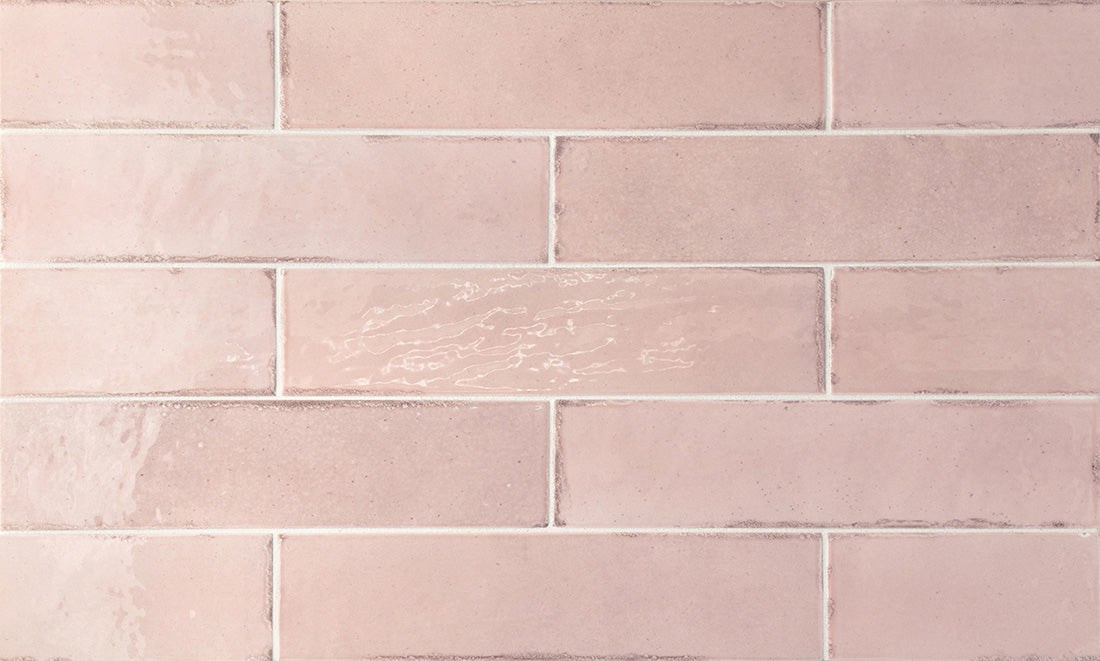 FULL TILE SAMPLE Nomad Rose Brick Industrial Style Wall Tiles | 6cm x 24.6cm