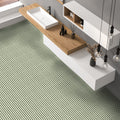 Skinny Pinstripes Green Tile | Indoor & Outdoor Tiles | 20cm x 20cm FULL TILE SAMPLE
