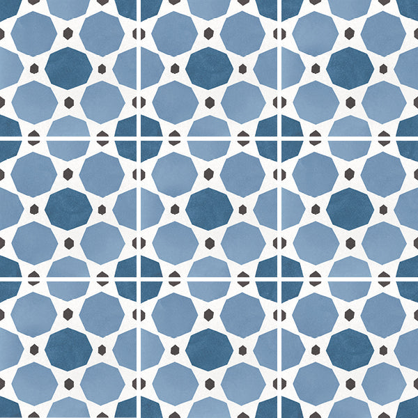 FULL TILE SAMPLE Viscount Sapphire Victorian | Wall and Floor Tiles | 20cm x 20cm