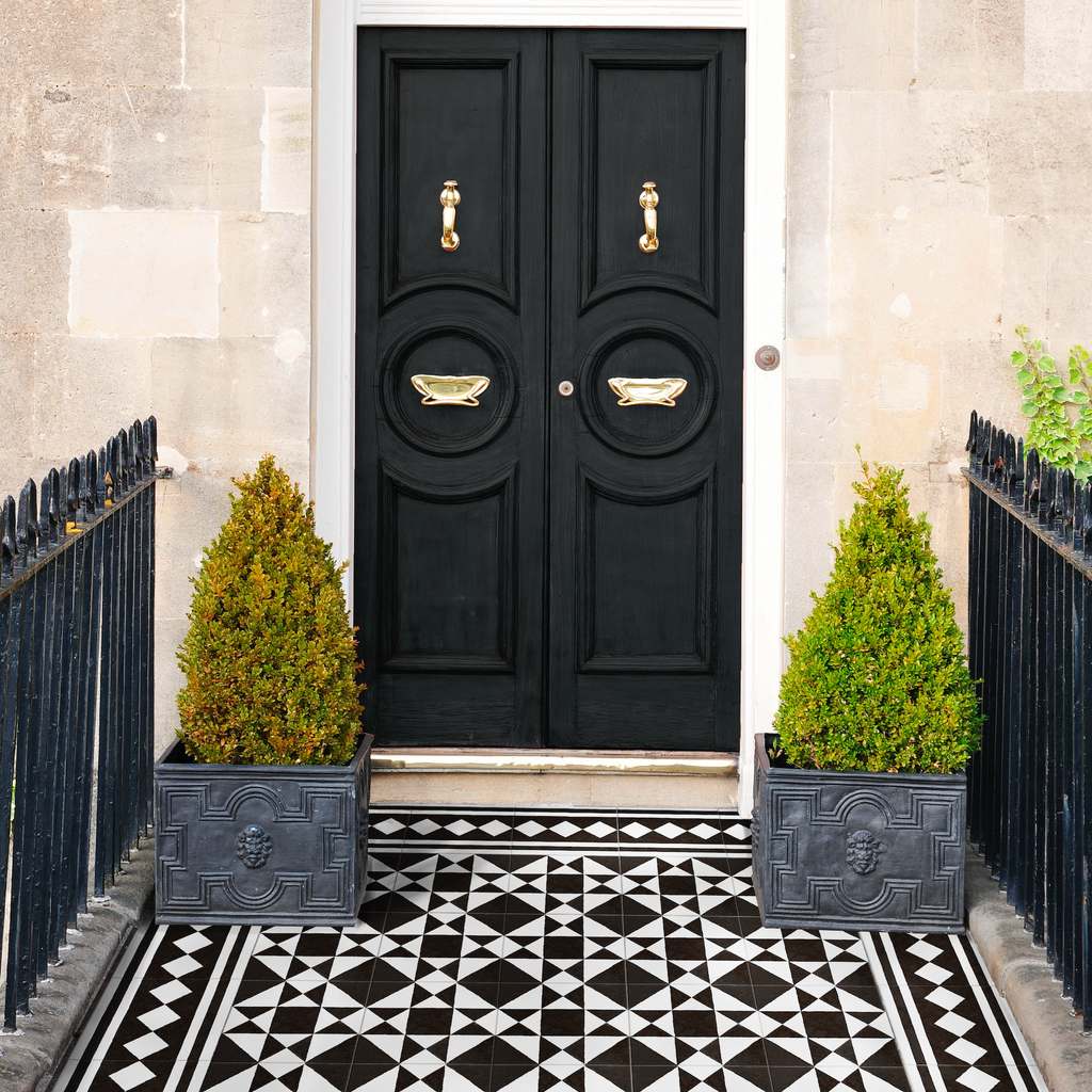 Richmond Decor Black Manor Victorian Style Tiles 20cm x 20cm