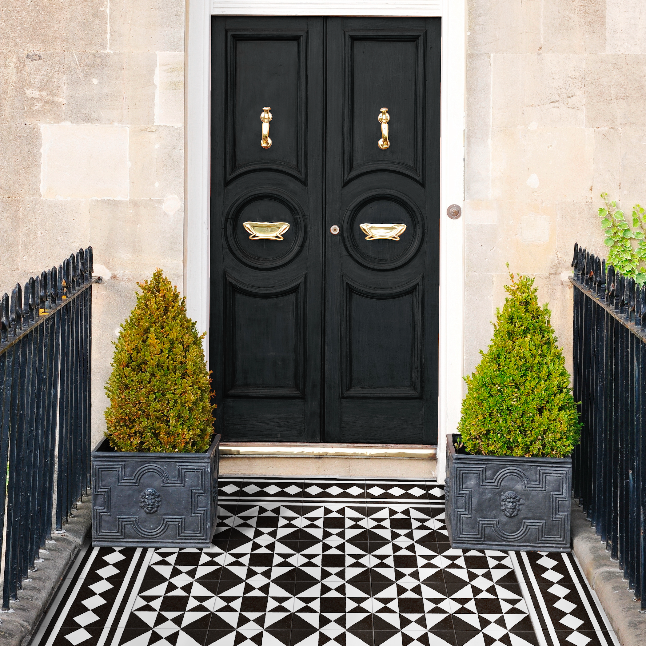 Manor Decor Black MINI Victorian Tiles  15cm x 15cm