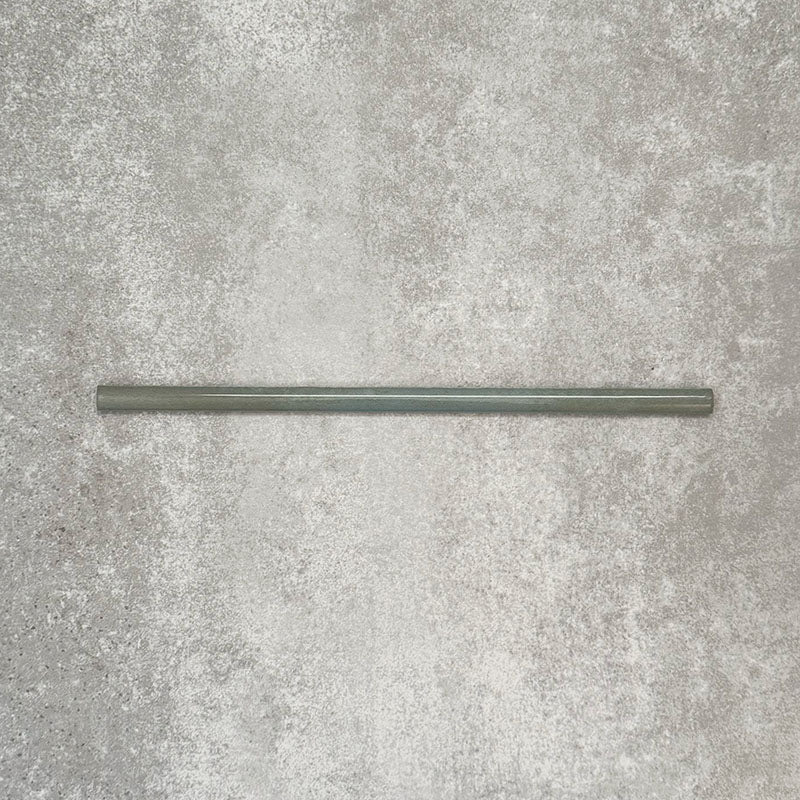 Allegra Celadon Green Gloss pencil bullnose border ceramic tile in a 1.2 × 30cm format, featuring soft green tones, a glossy finish and smooth rounded edge for clean tile edging and decorative borders.