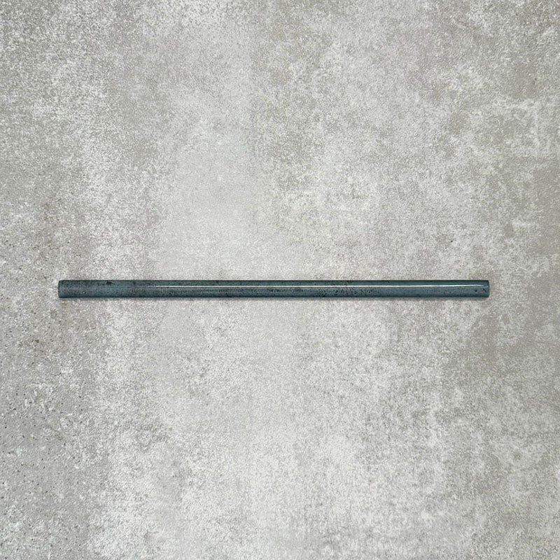 Allegra Blue Gloss pencil bullnose border ceramic tile in a 1.2 × 30cm format, featuring deep blue tones, a glossy finish and smooth rounded edge, designed for clean tile edging and decorative borders.