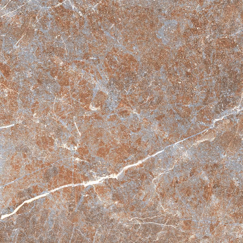 Vitoria Classic Rosso marble style porcelain tile in 30x30cm format, featuring rich red-brown tones with soft white veining and natural stone-inspired movement, designed for classic chequerboard floor layouts in kitchens, hallways and bathrooms.