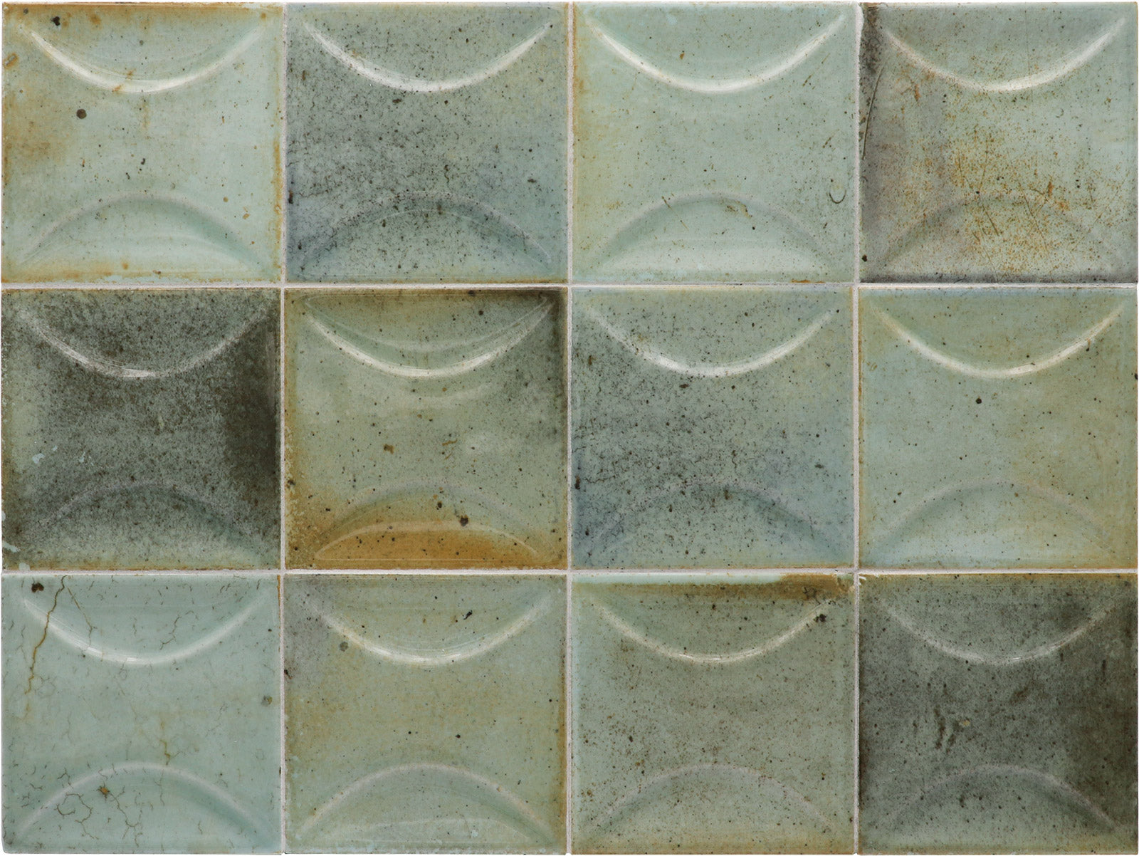 FULL TILE SAMPLE Saigon Celadon Decor Square Wall Tiles | 10cm x 10cm