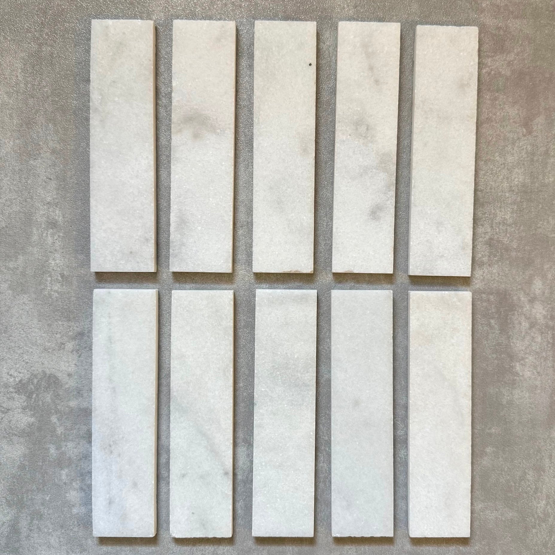 FULL TILE SAMPLE | Fayrouz Honed White Marble | 5cm x 20cm
